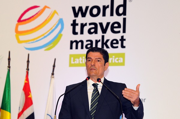 Ministro Vinicius Lages, durante cerimônia de abertura da WTM Latin America