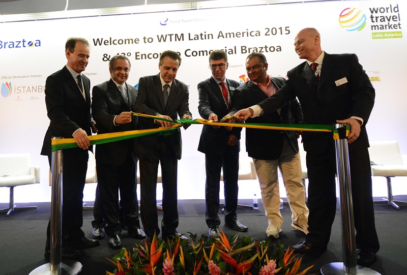 O ministro Henrique Alves, participou da cerimônia de abertura da WTM. Foto: Thamyres Ferreira